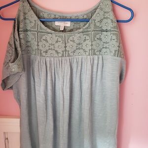 light  blue lucky brand t shirt